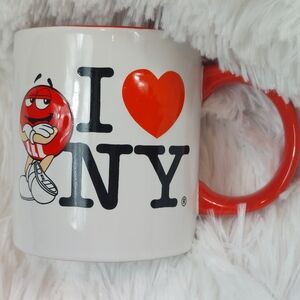 I love New York M&M's coffee mug white, Red And Black